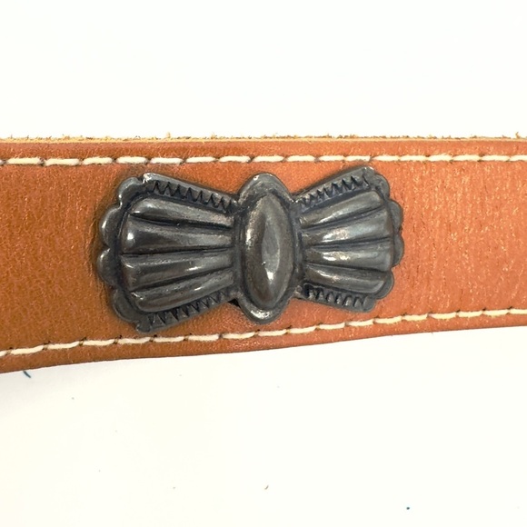 Vintage Ann Taylor Western Leather Concho Belt Womens Medium Southwest Tribal - Picture 5 of 14